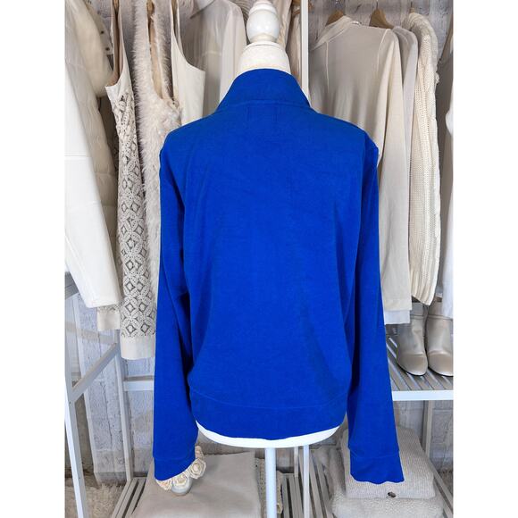 Juicy Couture Women's Sz XXL Blue Splash Classic Terry Cloth Zip Up Jacket#0138 - Picture 7 of 11